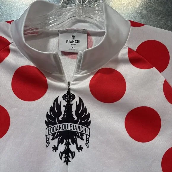 Bianchi Milano "King of the Mountains" Cycling Jersey Long Sleeve XL Vintage - Picture 6 of 16